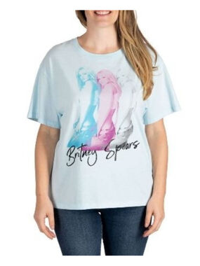 Britney Spears Light Blue Short Sleeve Tee Plus Size XL